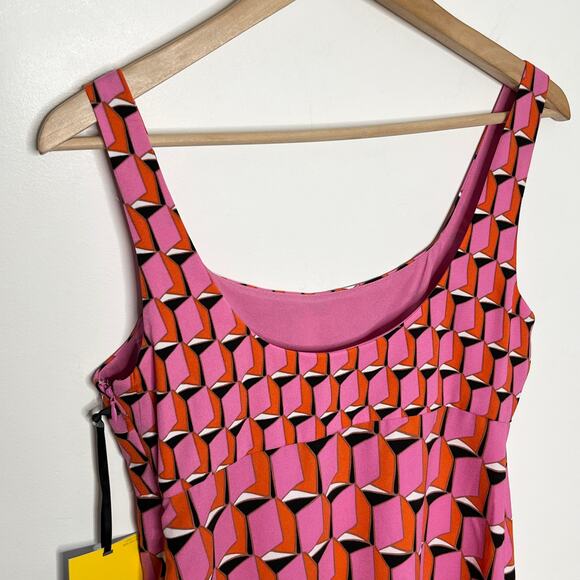 Diane Von Furstenberg x Target Womens Mini Shift Dress 4 Pink Geometric Print - Picture 8 of 12